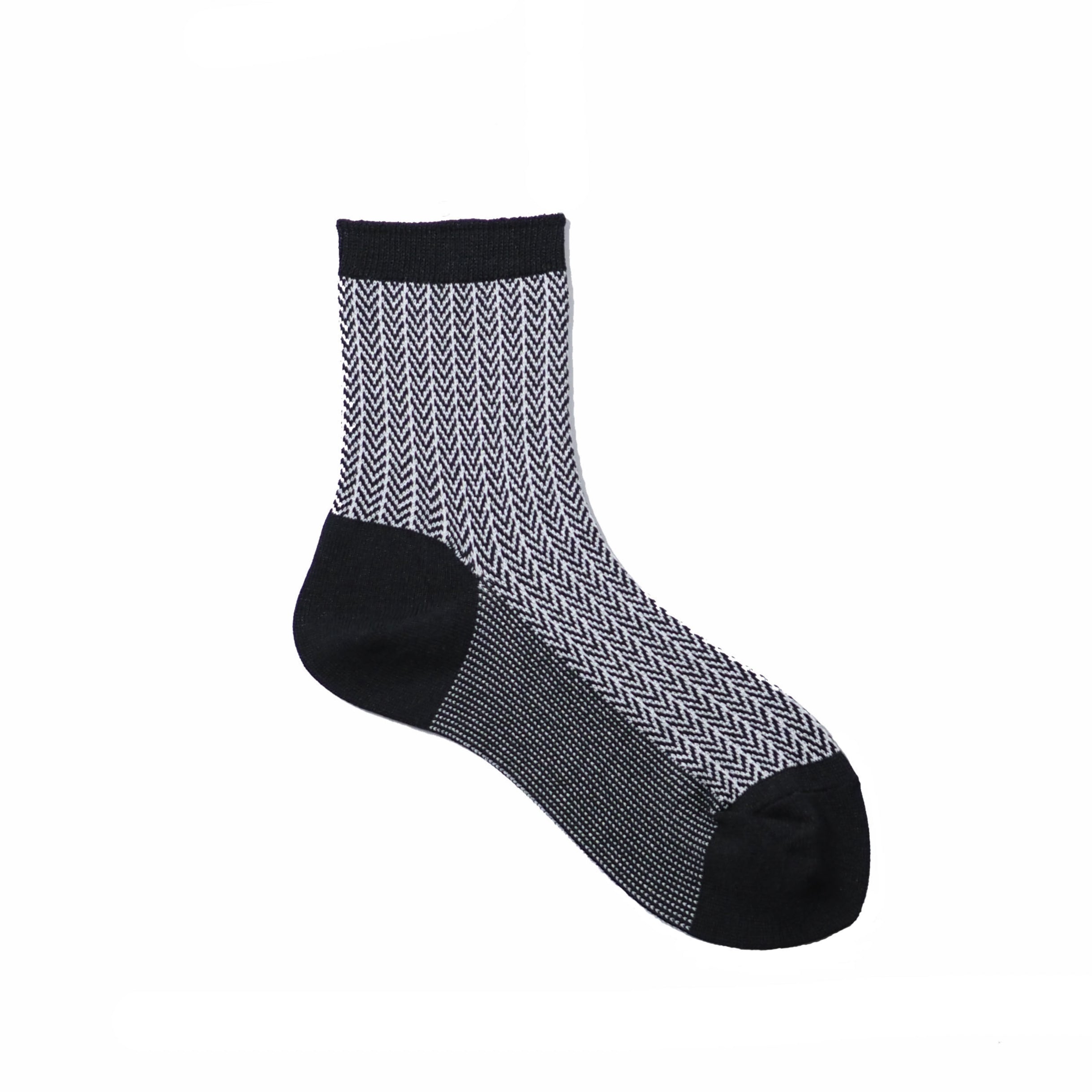 WASHI SOCKS, HERRINGBONE ‹BLACK›, LADIES - AMIGAMI