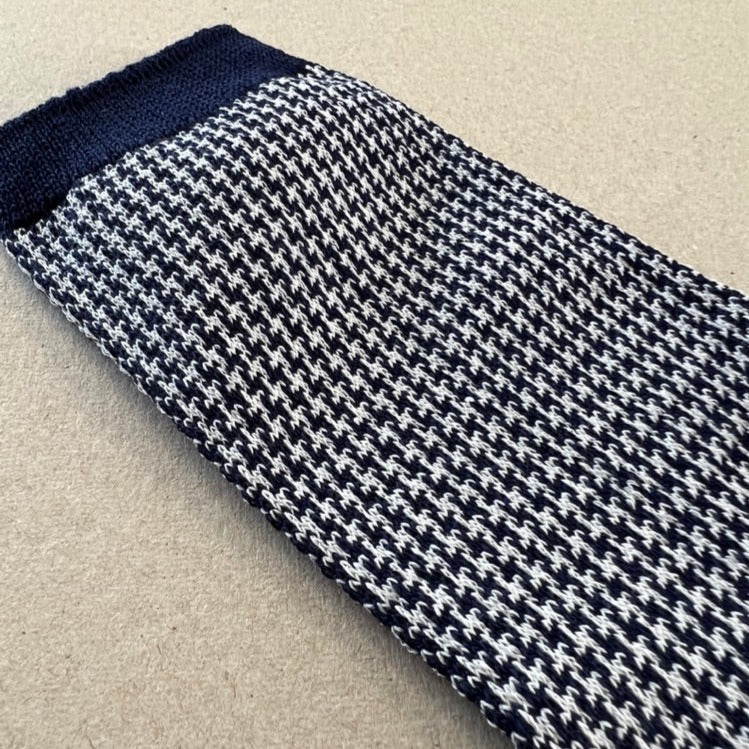 WASHI SOCKS, HOUND'S-TOOTH CHECK ‹NAVY BLUE›, LADIES - AMIGAMI