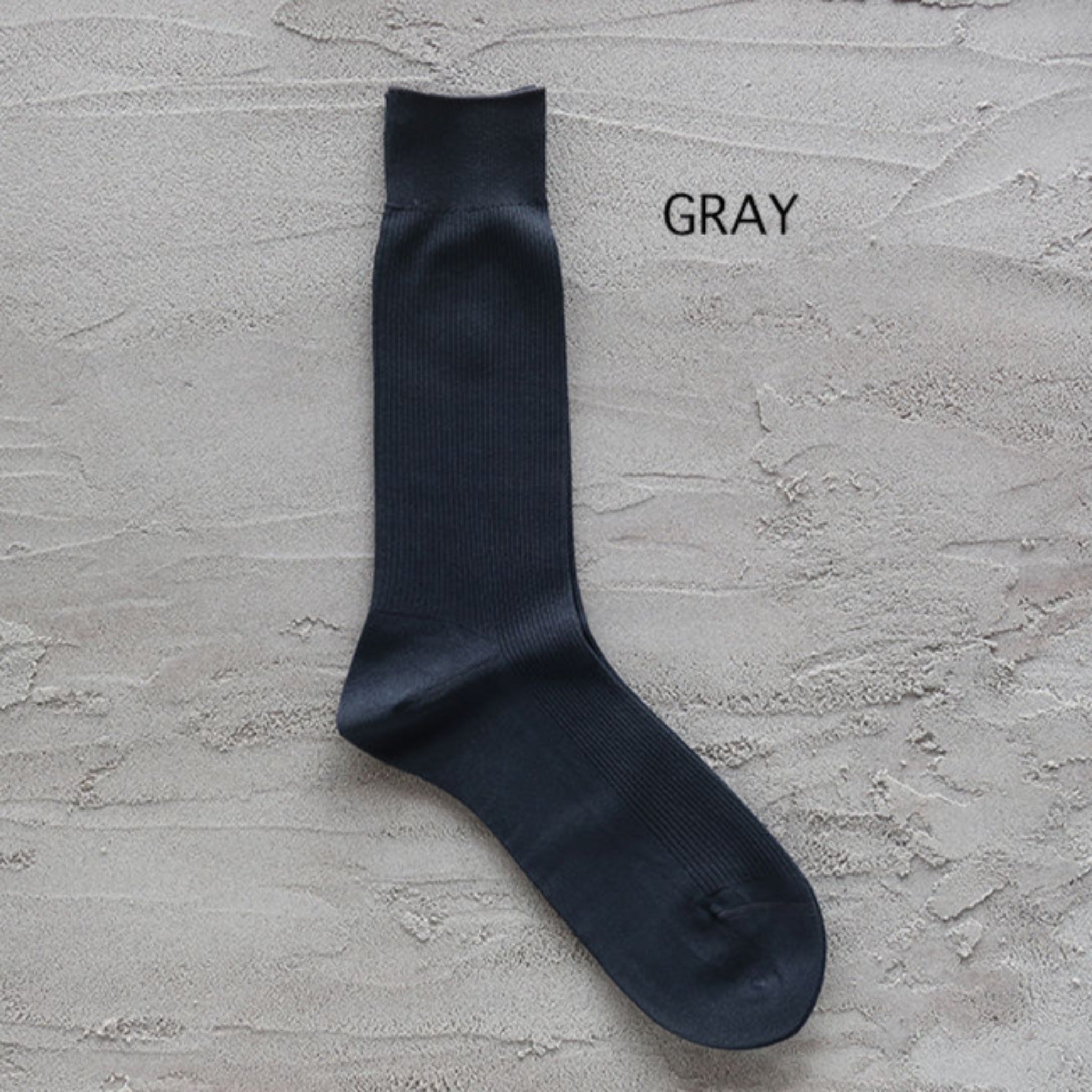 WASHI DRESS SOCKS, HIGH GAUGE ‹GREY›, UNISEX - AMIGAMI