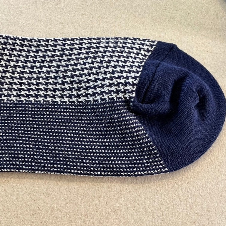 WASHI SOCKS, HOUND'S-TOOTH CHECK ‹NAVY BLUE›, LADIES - AMIGAMI