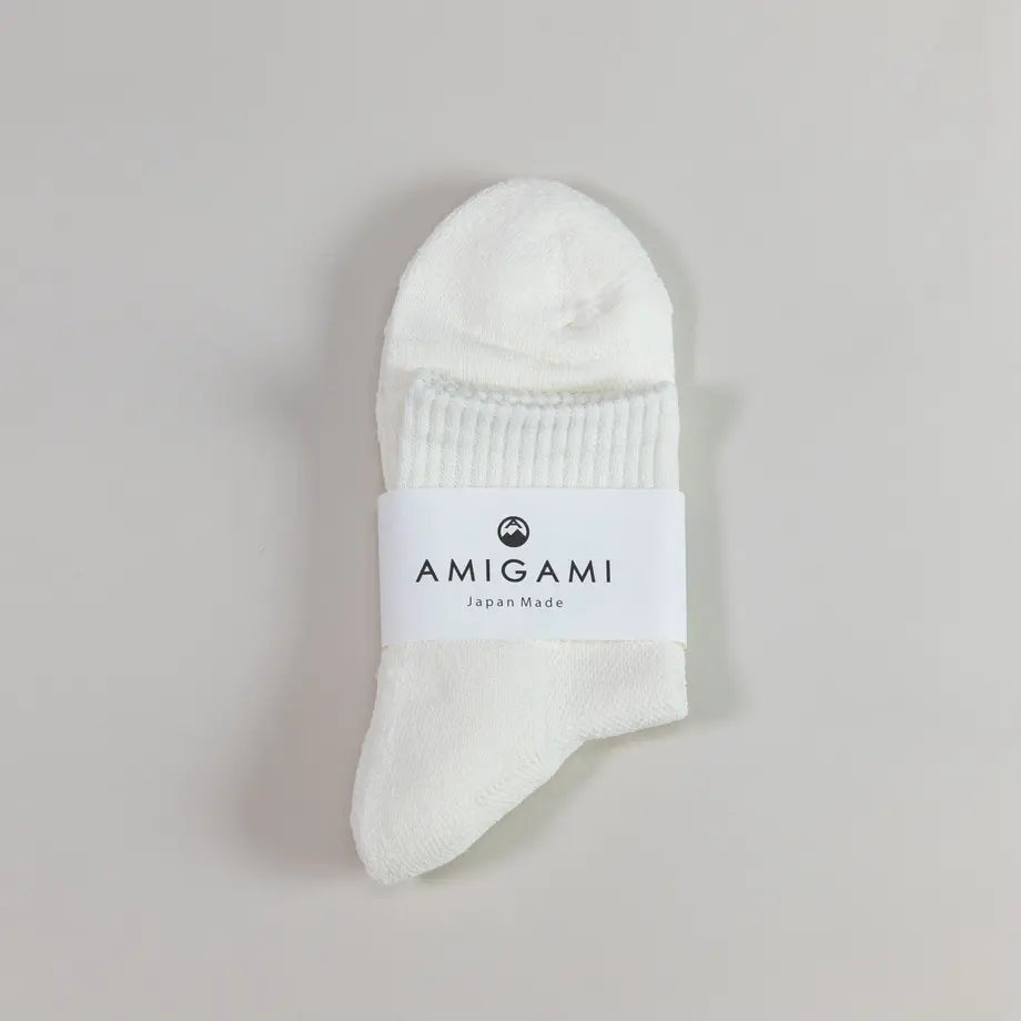 WASHI PILE SPORT SOCKS ‹WHITE›, UNISEX - AMIGAMI