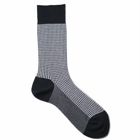 WASHI SOCKS, HOUND'S-TOOTH CHECK ‹BLACK›, UNISEX - AMIGAMI