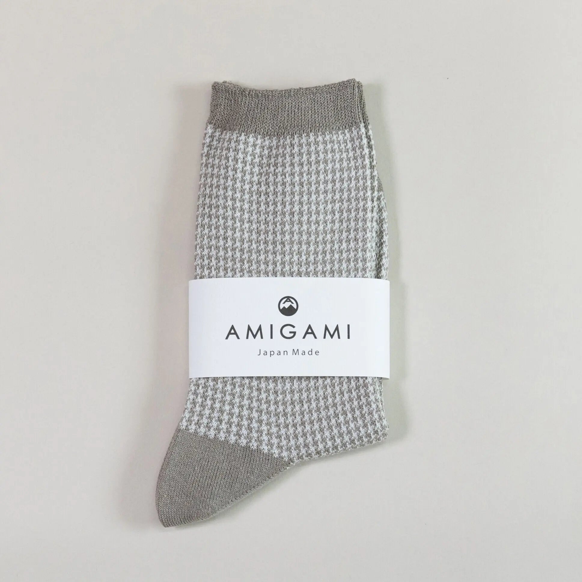 WASHI SOCKS, HOUND'S-TOOTH CHECK ‹GREY›, LADIES - AMIGAMI