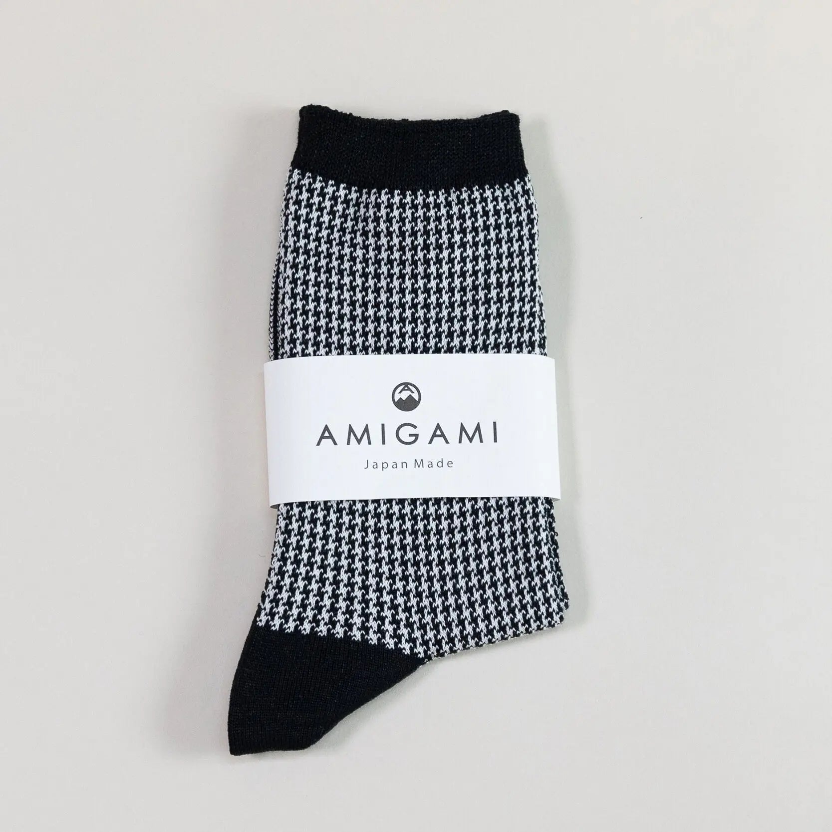 WASHI SOCKS, HOUND'S-TOOTH CHECK ‹BLACK›, LADIES - AMIGAMI