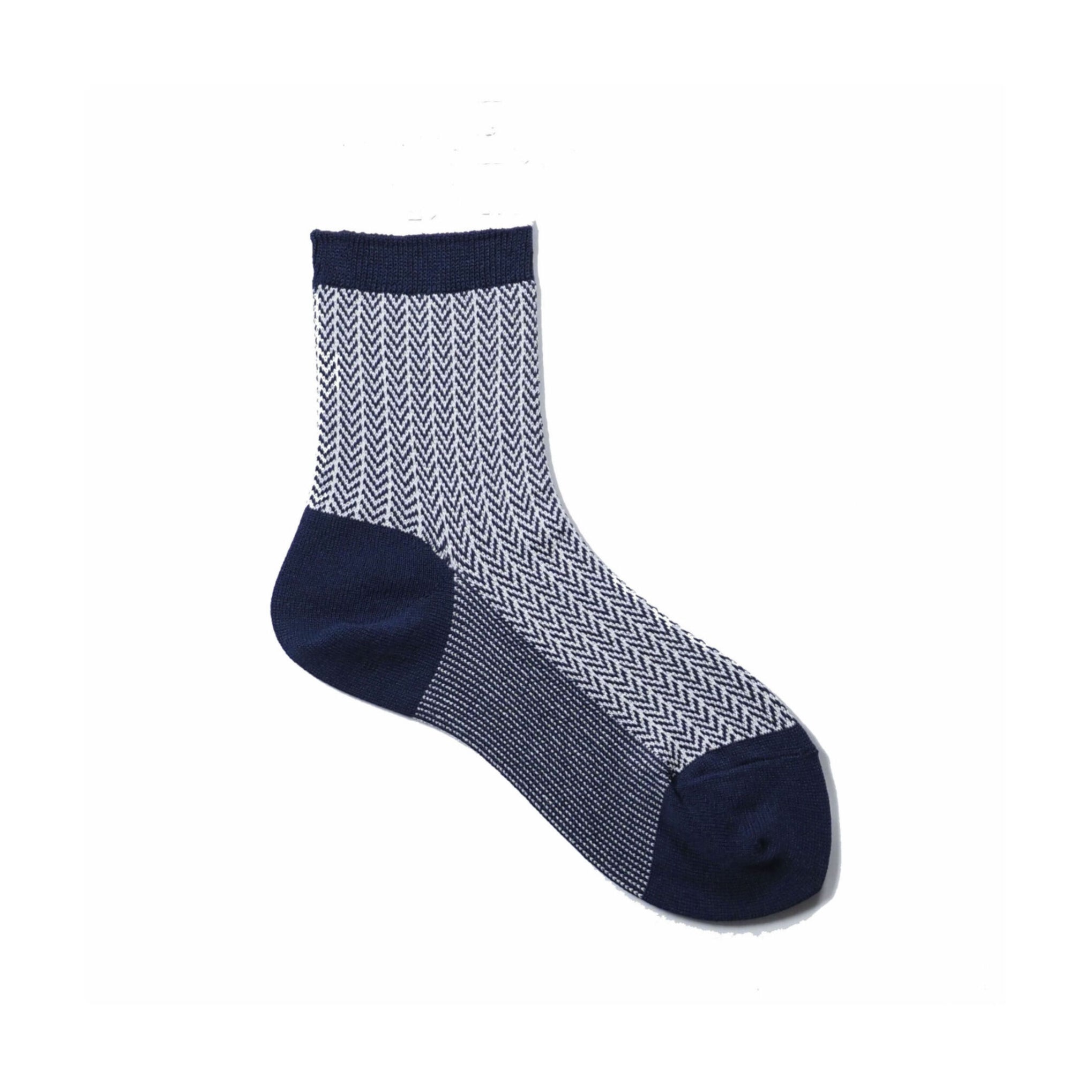 WASHI SOCKS, HERRINGBONE ‹NAVY BLUE›, LADIES - AMIGAMI