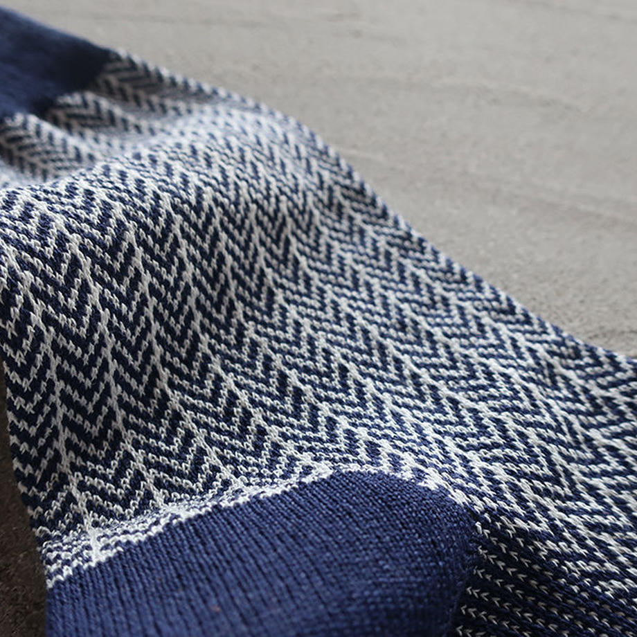 WASHI SOCKS, HERRINGBONE ‹NAVY BLUE›, LADIES - AMIGAMI