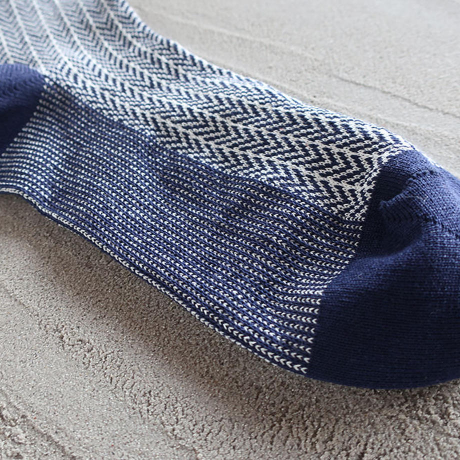 WASHI SOCKS, HERRINGBONE ‹NAVY BLUE›, LADIES - AMIGAMI