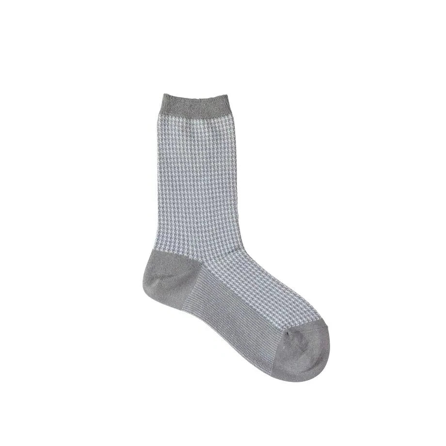 WASHI SOCKS, HOUND'S-TOOTH CHECK ‹GREY›, LADIES - AMIGAMI